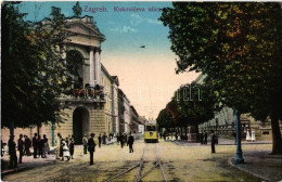 T2/T3 1913 Zágráb, Zagreb; Kukoviceva Ulica / Street View With Tram, Vranyczany Palace (EK) - Ohne Zuordnung