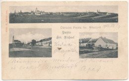 * T2/T3 1903 Pusztaszentmihály, Sankt Michael Im Burgenland; Hauptplatz, Kirche. K. Alkier Jun. / Fő Tér, Templom / Main - Unclassified
