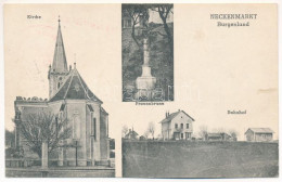 * T2/T3 Sopronnyék, Nyék, Neckenmarkt; Kirche, Frauenbrunn, Bahnhof / Templom, Vasútállomás / Church, Railway Station - Unclassified