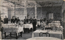 T2/T3 1919 Tarcsafürdő, Bad Tatzmannsdorf; Szabó Béla és Fia Gyógyvendéglő Belső. Blasy Gusztáv Kiadása / Kurhotel / Spa - Non Classés