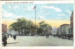 T3 1922 Stamford (Connecticut), Atlantic Square, Autobuses And Automobiles, American Flag (EB) - Sin Clasificación