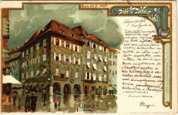 T2/T3 1899 (Vorläufer) Graz, Luegg. E. Presuhn Art Nouveau, Floral, Litho (EK) - Zonder Classificatie
