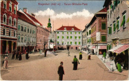 T3 1918 Klagenfurt (Kärnten), Kaiser-Wilhelm-Platz / Square, Shops (EK) - Unclassified