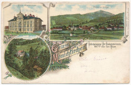 * T3/T4 1895 (Vorläufer) Mönichkirchen, Hotel Windbichler, Parthie An Der Steirischen Grenze, Steinerne Stiege. Verlag V - Ohne Zuordnung