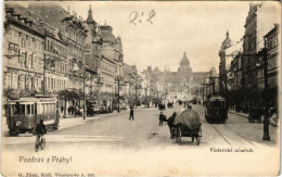 * T2/T3 1906 Praha, Prag; Václavské Námestí / Square, Trams (Rb) - Ohne Zuordnung