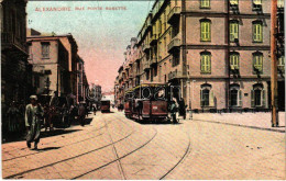 ** T1/T2 Alexandria, Alexandrie; Rue Porte Rosette / Street, Trams, Shop - Ohne Zuordnung