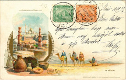 T2/T3 1898 (Vorläufer) Cairo, Le Désert, Les Tombeaux Des Mameluks / Desert, Mausoleum. Richter & Co. Art Nouveau, Litho - Ohne Zuordnung