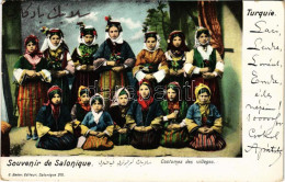 T2/T3 Thessaloniki, Saloniki, Salonica, Salonique; Costumes Des Villages / Folklore - Kézdi-Kovács László Festőművész Le - Unclassified