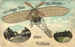 * T3 Peckham (London), Greetings From The Clouds Above Rye Lane And Park. Montage With Aircraft (Rb) - Zonder Classificatie