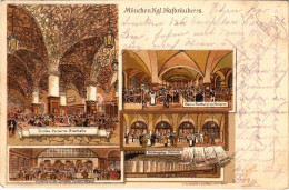 T2/T3 1899 (Vorläufer) München, Munich; Kgl. Hofbräuhaus, Grosse Und Kleine Parterre Bierhalle, Küchengang, Schenke, Maa - Unclassified