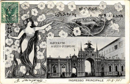 T2/T3 1905 Macerata, Regionale Esposizione Marchigiana, Ingresso Principale. A. Palmieri / Expo Advertisement. Art Nouve - Sin Clasificación