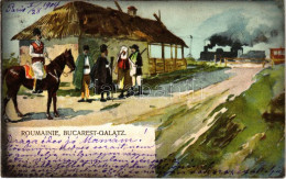 T2/T3 1904 Bucharest-Galati, Bucuresti-Galatz; Roumainie, Railway Lin And Station, Locmotive, Train (fl) - Non Classificati