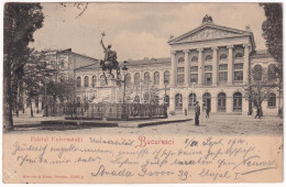 T2/T3 1900 Bucharest, Bukarest, Bucuresti, Bucuresci; Palatul Universitatii / University Palace (EK) - Zonder Classificatie