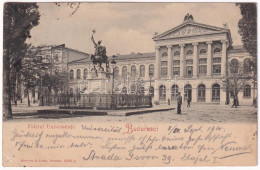 T2/T3 1900 Bucharest, Bukarest, Bucuresti, Bucuresci; Palatul Universitatii / University Palace (EK) - Unclassified