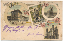 T3 1898 (Vorläufer) Iasi, Jasi, Jassy, Jászvásár; Liceul National, Dorobantul, Statua Asaki, Biserica Metropolei / Schoo - Ohne Zuordnung
