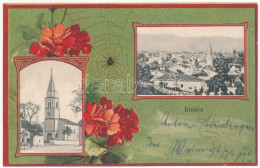 T2 1904 Divaca, Divacca, Divaccia; Zupnijska Cerkev Sv. Antona / Church. B. Steblaj Art Nouveau, Floral, Litho - Zonder Classificatie