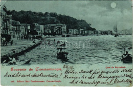 T2/T3 1899 (Vorläufer) Constantinople, Istanbul; Quai De Bujukdere / Büyükdere Quay At Night (EK) - Ohne Zuordnung