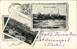 * T3 1902 Edirne, Adrianople; Vue Generale / General View. Art Nouveau, Floral (EB) - Zonder Classificatie
