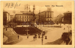 ** T1 Lviv, Lwów, Lemberg; Plac Maryacki, Kazimierz Lewicki / Square, Shops, Tram - Unclassified