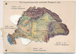 ** T2/T3 Az Ezeréves Egységes Magyarország - Mechanikus Térképes Irredenta Lap Az Elszakított Területekkel. Magyar Asszo - Ohne Zuordnung