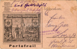 T3 1915 Lieb Vaterland Magst Ruhig Sein. Portofrei! Viribus Unitis Feldpostkarte (EB) - Non Classés