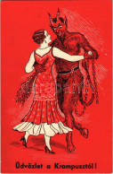 T2/T3 1941 Üdvözlet A Krampusztól! / Krampus Dancing With Lady (EK) - Ohne Zuordnung