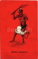 T2/T3 1927 Üdvözlet A Krampusztól! / Krampus With Boy And Birch. C. H. W. VIII/2. 2501-4. (EK) - Unclassified