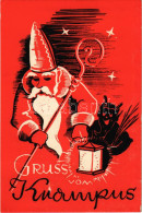 T2/T3 1947 Gruss Vom Krampus With Saint Nicholas / Krampusz és Mikulás (EK) - Non Classificati