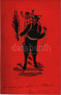 T2 1905 Dombornyomott Krampusz üdvözlet / Embossed Krampus Greeting - Zonder Classificatie