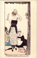 ** T1 Modell Zwieback. Wien, Kärtnerstrasse 11-15. / Viennese Art Nouveau Fashion Advertisement Postcard S: M.N. (Martin - Unclassified