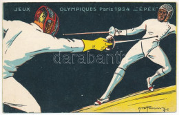 * T2 1924 Paris, Jeux Olympiques. Épée / 1924. évi Nyári Olimpiai Játékok, Vívás, Sport / 1924 Summer Olympics Advertise - Ohne Zuordnung