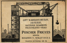 ** T2 Lift Karbantartást, Javítást, Hatósági Szakértői Felügyeletet Végez Poscher Frigyes Mérnök. Budapest V. Szalay Utc - Non Classés