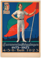 ** T2/T3 1875-1925 Turnverein Göggingen - Ludwig Nerlinger Mit Vereinsfahne. Sport Litho (EK) - Ohne Zuordnung
