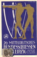 T2 1911 Leipzig, Mitteldeutsches Bundesschiessen / Central German Federal Shooting Event Advertisement Card. No. 1. Offi - Zonder Classificatie