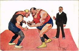 ** T2/T3 Birkózás / Wrestling, Sport. B.K.W.I. 492-3. S: Fritz Schönpflug (fl) - Non Classificati