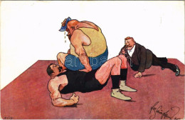 ** T2/T3 Birkózás / Wrestling, Sport. B.K.W.I. 492-5. S: Fritz Schönpflug (fl) - Non Classés