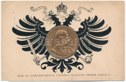 T2/T3 1900 Zum 70. Geburtsfeste Unseres Kaisers Franz Josef I. / Szecessziós Dombornyomott Emléklap Ferenc József 70. Sz - Unclassified