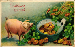 T3 1913 Boldog új évet! Malac / New Year Greeting, Pig. Litho (EB) - Unclassified