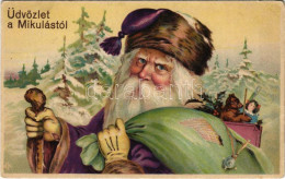 ** T2 Üdvözlet A Mikulástól / Saint Nicholas Greeting. Litho - Zonder Classificatie