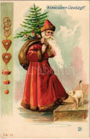 ** T1 Karácsonyi üdvözlet, Mikulás / Christmas Greeting, Saint Nicholas. Litho S: N.B. - Non Classés
