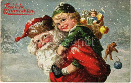 T2/T3 1912 Fröhliche Weihnachten / Mikulás / Saint Nicholas With Christmas Greetings And Toys. Raphael Tuck & Sons "Oile - Sin Clasificación