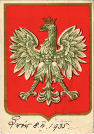 T3 1935 Lengyel Címer / Polish Coat Of Arms - Kézdi-Kovács László Festőművész Levele (EB) - Ohne Zuordnung