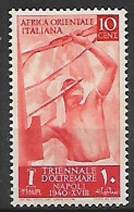 COLONIE ITALIANE A.O.I. 1940 1°MOSTRA TRIENNALE D'OLTREMARE  SASS. 28 MLH VF - Africa Oriental Italiana