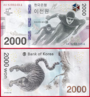 South Korea 2000 Won 2018 P-58 "Winter Olympic, Pyeong Chang" UNC - Corea Del Sud