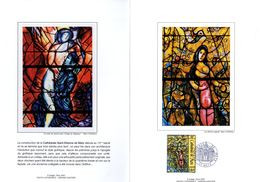 " CATHEDRALE DE METZ " Sur Encart 1er Jour LUXE N°té Sur Soie De 4 Pages De 2002. N° YT 3498. Parfait état. FDC - Glas & Brandglas