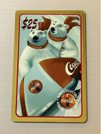 Mint USA UNITED STATES America Prepaid Telecard Phonecard, Coca Cola White Bear $25 Card Gold Border, Set Of 1 Mint Card - Sammlungen