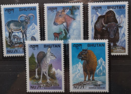 Bhutan 1999 China '99 Wildlebende Säugetiere Mi 1912/16** - Bhoutan