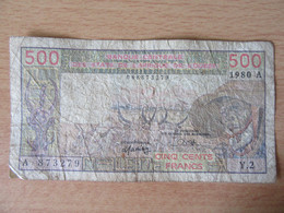 Afrique De L'Ouest - Billet 500 Francs 1980 A - Y.2 - A 873279 - Stati Dell'Africa Occidentale