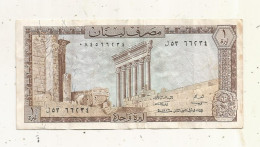 Billet, Liban, Banque Du Liban, Une, 1 Livre, 2 Scans - Liban