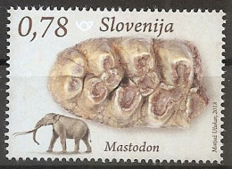 SLOVENIA 2018,new 23.3.,FOSSIL MAMMALS OF SLOVENIA,MASTODON,MNH - Fossilien